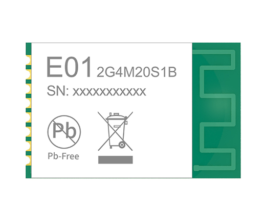 2.4GHz 貼片式自帶PCB增益天線低功耗小尺寸E01無(wú)線通信模塊