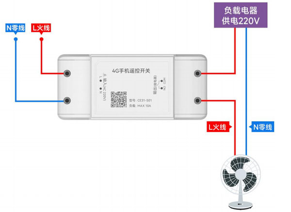 4-CE31-S01遙控開(kāi)關(guān)接線示意圖