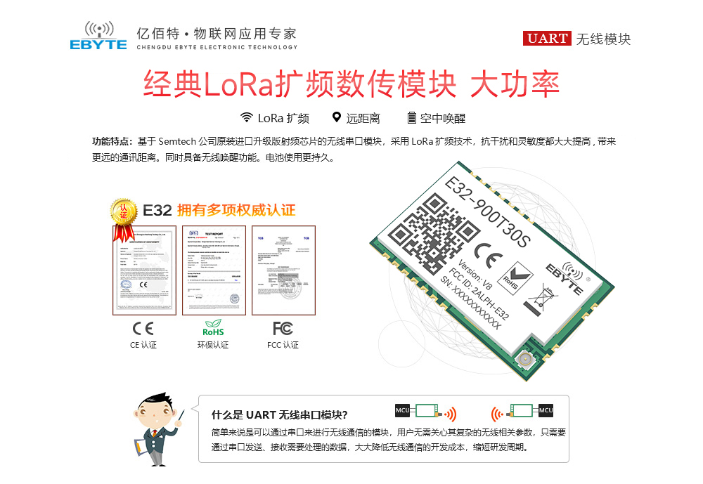 E32-900T30S系列LoRa數傳模塊