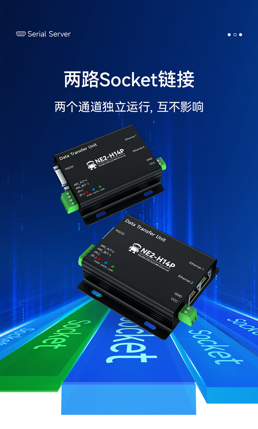 NE2-H14P 2路串口轉以太網串口服務器 (15)