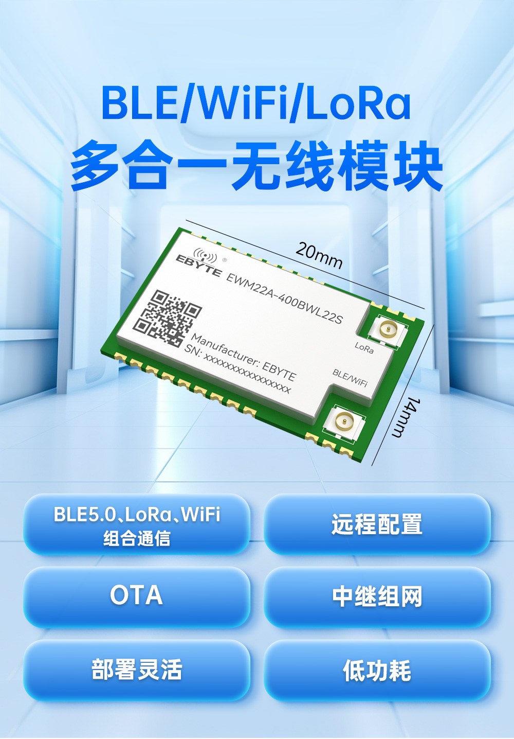 400頻段藍(lán)牙、WiFi、LoRa多合一無線模塊 (1)